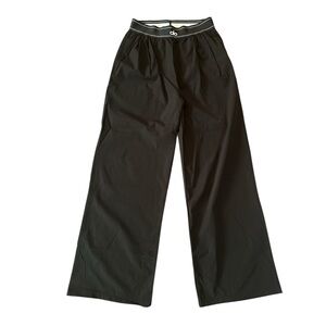 ALO Yoga Black Wide-Leg Pants with Logo Waistband
